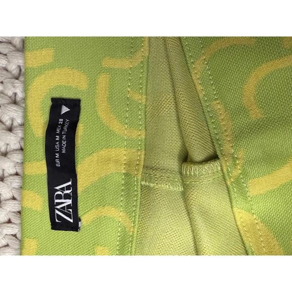 Green Zara Abstract Pattern Pants Size M - Picture 3 of 3